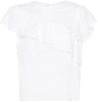 Witte Biologisch Katoenen Gerimpelde T-shirt Isabel Marant Étoile , White , Dames - M,S