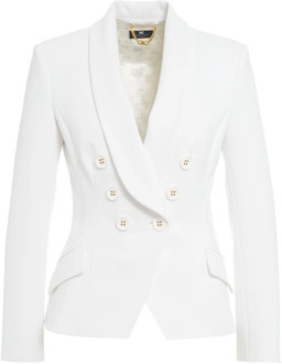 Witte Blazer voor Dames Elisabetta Franchi , White , Dames - L,S,Xs