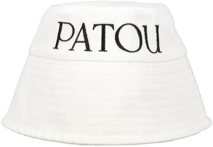 Witte Bucket Hat met Geborduurd Logo Patou , White , Dames - L,M,S