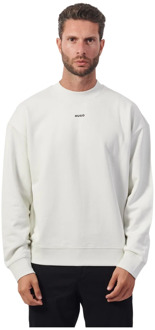 Witte Crewneck Katoenen Trui Hugo Boss , White , Heren - 2Xl,Xl,L,M