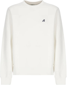 Witte Crewneck Sweatshirt met Logo Patch Autry , White , Heren - Xl,L