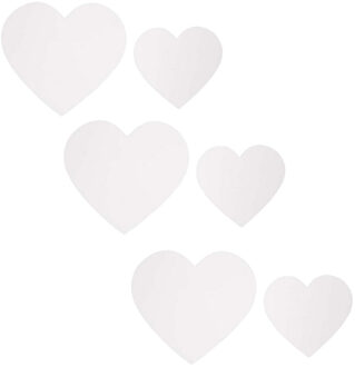 Witte decoratie hartjes van karton - 150x stuks - Bruiloft/huwelijk thema versieringen - 6 en 8 cm