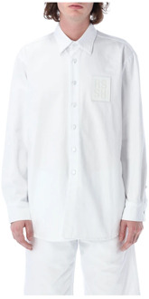 Witte Denim Overhemd Straight Fit Raf Simons , White , Heren - M,S