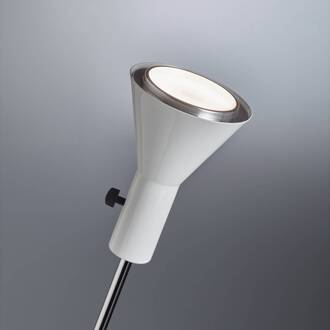Witte designer vloerlamp Gru met led-licht wit, chroom