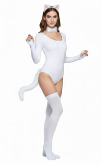 Witte Dieren Staart Pluizig 50 Cm