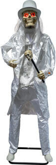 Witte Doodsgraver Halloween 185cm Wit - Transparant