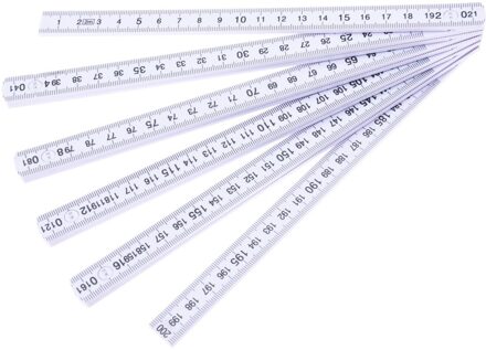 Witte duimstok 2 meter - Duimstokken - Gereedschap - Klussen