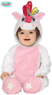 Witte eenhoorn pak met capuchon voor baby's - 80/86 (6-12 maanden) - Kinderkostuums
