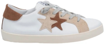 Witte en Leren Lage Sneakers 2Star , White , Dames - 40 Eu,38 EU