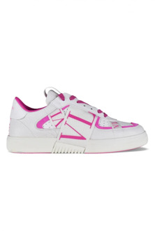 Witte en Roze Vl7N Sneakers Valentino Garavani , White , Heren - 45 Eu,40 EU