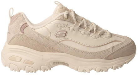 Witte en zand moderne damessneakers Skechers , Beige , Dames - 39 Eu,38 Eu,37 Eu,40 EU