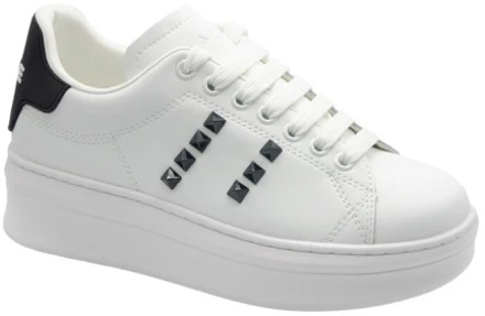 Witte en zwarte PU Sneakers Gacaw00023 Gaëlle Paris , White , Dames - 37 Eu,39 Eu,40 Eu,38 Eu,41 Eu,36 EU