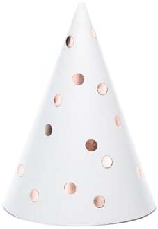 Witte Feesthoedjes 16cm 6st