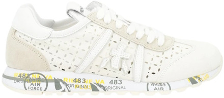 Witte Geperforeerde Leren Sneaker Lucyd Premiata , Multicolor , Dames - 37 Eu,38 Eu,39 Eu,40 Eu,36 EU