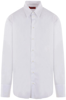 Witte Gestreepte Katoenen Overhemd 424 , White , Heren - L,M,S