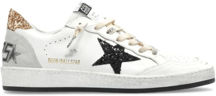 Witte Glitter Kalf Ballstar Sneakers Golden Goose , Multicolor , Dames - 37 Eu,38 Eu,40 Eu,39 Eu,36 EU