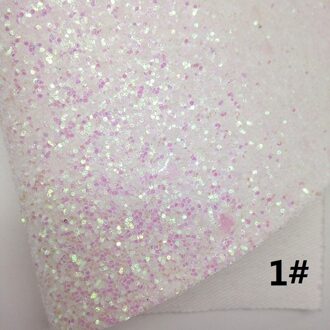 Witte Glitter Leer, Bloemen Gedrukt Glitter Leer, harten Reliëf Faux Stof Voor Boog A4 21X29Cm Twinkling Ming KM151