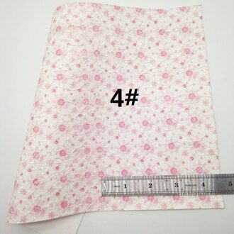 Witte Glitter Leer, Bloemen Gedrukt Glitter Leer, harten Reliëf Faux Stof Voor Boog A4 21X29Cm Twinkling Ming KM151