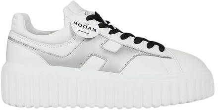 Witte H-Stripes Leren Sneakers Hogan , White , Dames - 40 EU