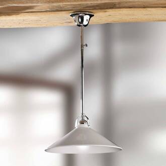 Witte hanglamp GIACOMO met keramieken kap wit, chroom