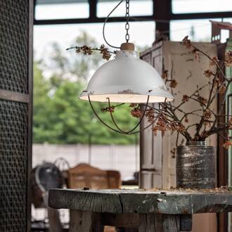 Witte hanglamp Luca van keramiek in shabby chic stijl wit antiek