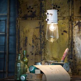 Witte hanglamp Nicolo in een minimalistisch ontwerp wit antiek, helder