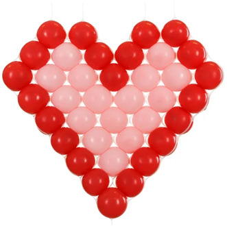 Witte Hartvormig Ballon Frame (63x58cm) Wit - Transparant