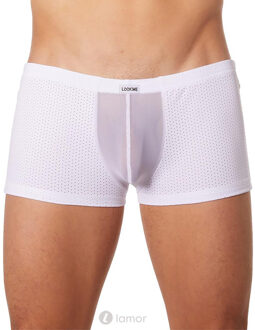 Witte heren boxer in geperforeerde stof en tulle (S) - Maat: S