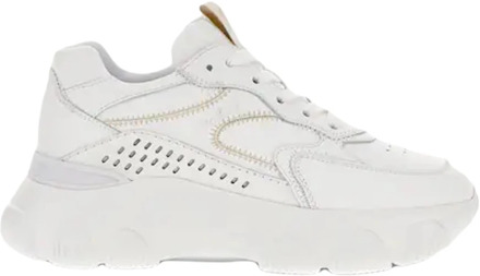 Witte Hyperactieve Leren Sneakers Hogan , White , Dames - 37 Eu,37 1/2 Eu,38 EU