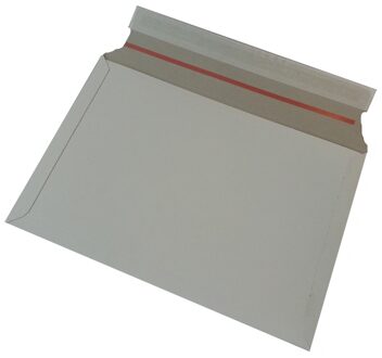 Witte kartonnen verzend enveloppen - 100x stuks - 38 x 26 cm - met plakstrip en stevige rug - docume