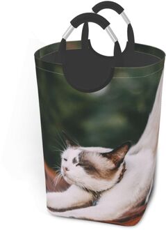 Witte Kat Kleding Wasmand Bag Opvouwbare Wasmand Grote Capaciteit Kleding Opbergtas Emmer Waterdicht
