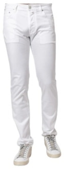 Witte Katoenen Canvas Slim-Fit Jeans Jacob Cohën , White , Heren - W36,W30
