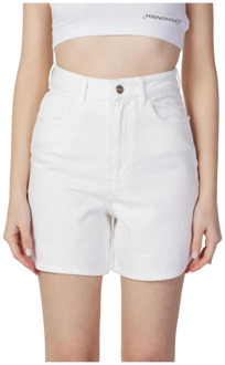 Witte Katoenen Dames Shorts Hinnominate , White , Dames - L
