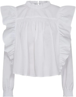 Witte Katoenen Frill Blouse Co'Couture , White , Dames - L,M,S,Xs