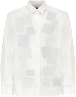 Witte Katoenen Heren Overhemd Lange Mouwen Junya Watanabe , White , Heren - L,M