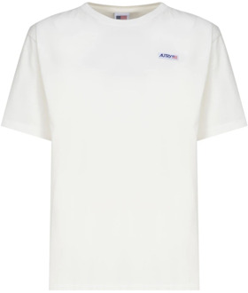 Witte Katoenen Logo T-shirt Autry , White , Dames - Xl,L,M,S,Xs