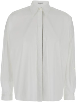 Witte Katoenen Overhemd Brunello Cucinelli , White , Dames - L,M,S