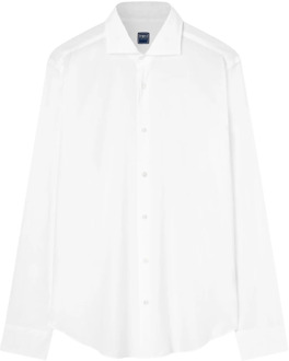 Witte Katoenen Overhemd Fedeli , White , Heren - 2Xl,L,M,3Xl