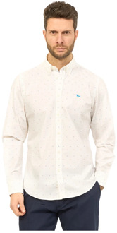 Witte Katoenen Overhemd met Bicolor Motief Harmont & Blaine , White , Heren - 2Xl,Xl,L,M