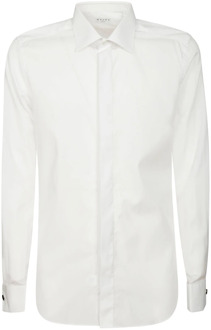 Witte Katoenen Overhemd met Kraag en Manchetten Xacus , White , Heren - 2Xl,Xl,L,4Xl,3Xl