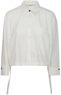 Witte Katoenen Overhemd met Kraag Liviana Conti , White , Dames - M,S,Xs