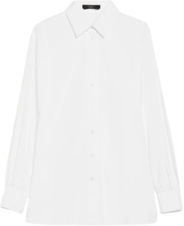Witte Katoenen Overhemd met Lange Mouwen Max Mara Weekend , White , Dames - M,Xs