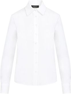 Witte Katoenen Overhemd Puntkraag Fabiana Filippi , White , Dames - S,Xs