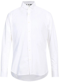 Witte Katoenen Overhemd Regular Fit Geborduurd Aquascutum , White , Heren - 2Xl,Xl,L,3Xl,5Xl