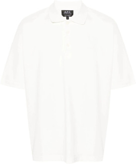 Witte Katoenen Polo Shirt Pique A.p.c. , White , Heren - Xl,L,M,S