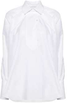 Witte Katoenen Poplin Overhemd met Decoratieve Stiksels Patou , White , Dames - S,Xs