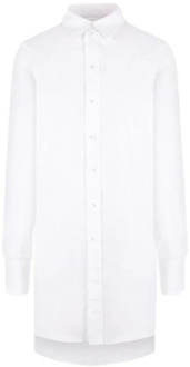 Witte Katoenen Poplin Overhemd met Lange Mouwen Sa Su Phi , White , Dames - XL