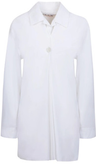 Witte Katoenen Poplin Overhemd Off White , White , Dames - S,Xs