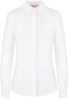 Witte Katoenen Poplin Overhemd Valentino Garavani , White , Dames - M