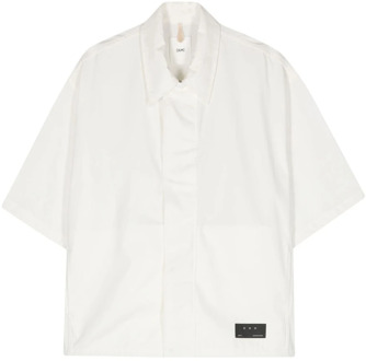 Witte Katoenen Shirt Logo Voorkant Oamc , White , Heren - 2Xl,Xl